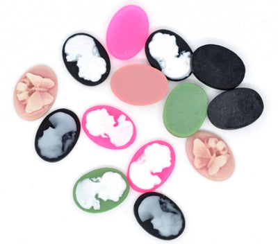 18x13mm Resin Cameo Cabochons ~ Mixed ~ Pack of 5