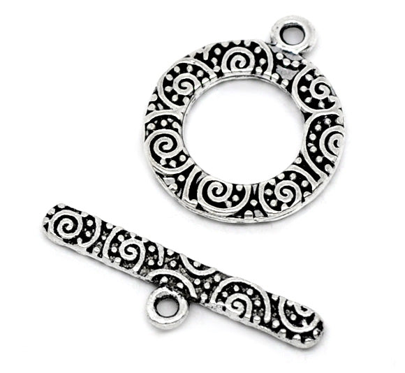 1 x Antique Silver Toggle Clasp ~ Lead and Nickel Free