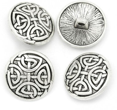 17mm Round Antique Silver Plated Button