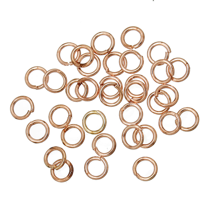 100 x Rose Gold Plated Jump Rings ~ 4mm ~ Lead and Nickel Free