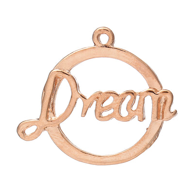 1 x Rose Gold Plated 'DREAM' Pendant ~ 23x20mm