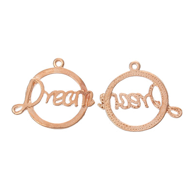 1 x Rose Gold Plated 'DREAM' Pendant ~ 23x20mm