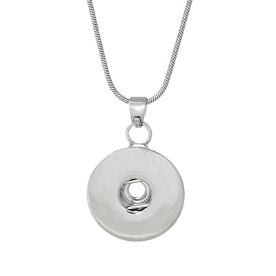Silver Tone Snap Button Necklace  ~ Takes 18-20mm Snap Buttons