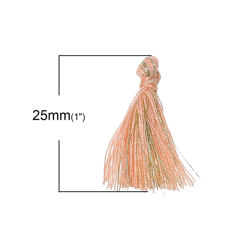 1 Polyester Tassel Pendant ~ 25mm ~ Lt. Salmon Colour