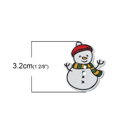1 x Wooden Snowman Button ~ 2 Holes ~ 32x26mm ~ Buy One Get One FREE