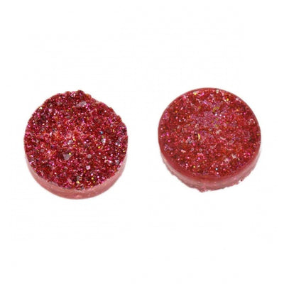 4 x Resin Druzy 12mm Cabochons ~ Red