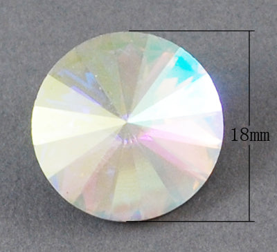 18mm Chinese Rivoli ~ Crystal AB ~ Pack of 2