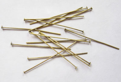 50 x Antique Bronze Plated Head Pins (Bent) ~ 50mm long ~ Nickel Free