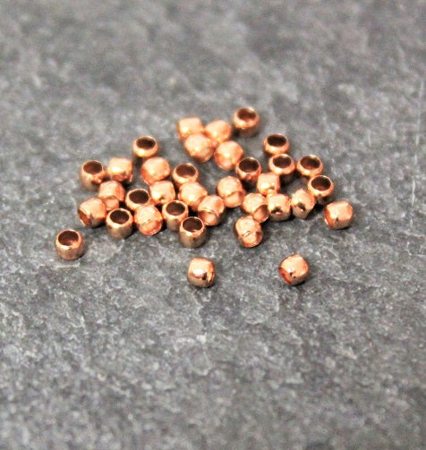 40 x Rose Gold Plated Crimp Beads ~ Made in the UK