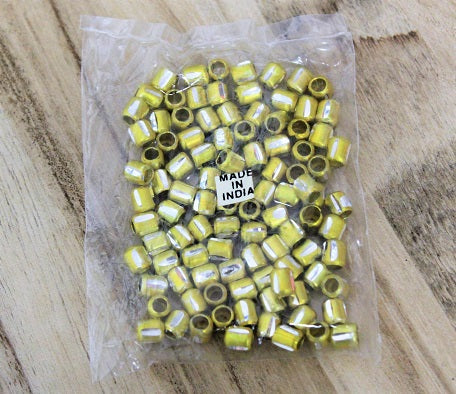 Chiseled Metal Bead ~ 6mm ~ Yellow Gold ~ approx. 100 beads