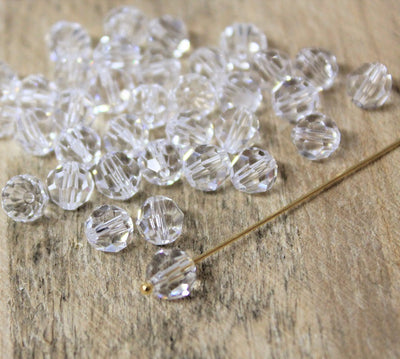 1 Swarovski Crystal Faceted Round ~ 6mm ~ Crystal
