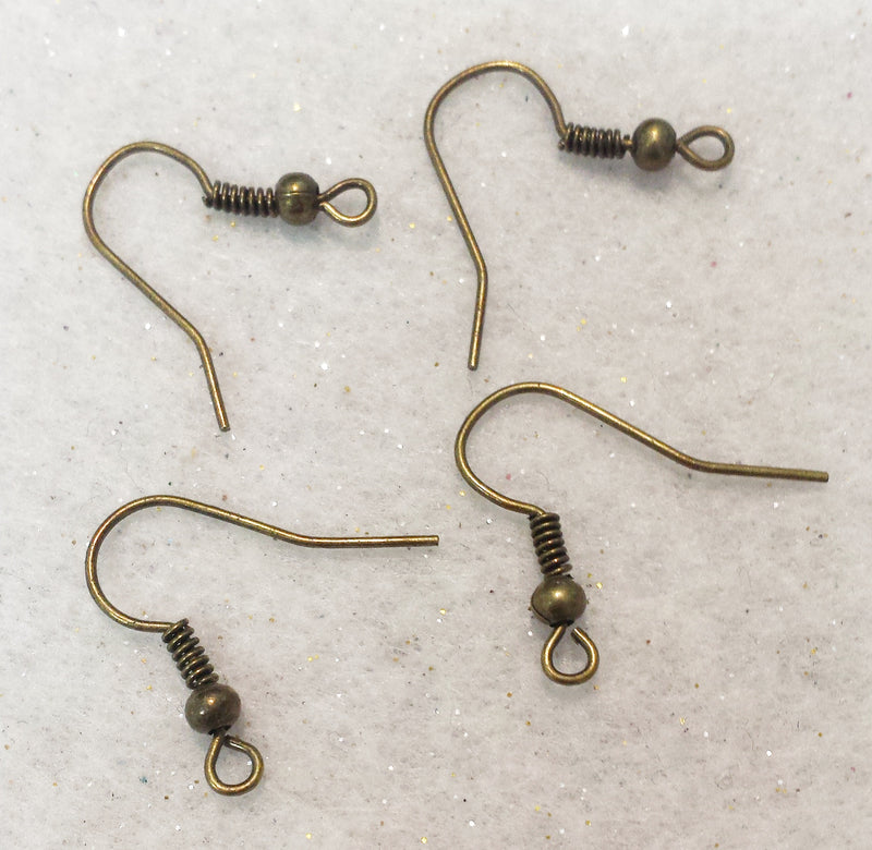 10 Pairs of Antique Bronze Plated Ear Wires