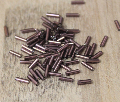 6mm Bugle Beads ~ Silver Lined Coffee ~ 20g