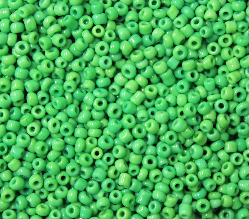 2mm Seed Beads ~ 20g ~ Opaque Green