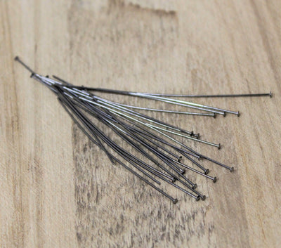 50mm Thin Headpins ~ Black ~ Pack of 20