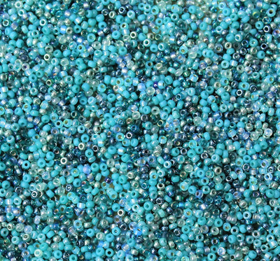 11/0 Miyuki Seed Beads ~ Aqua Mix ~ 10g