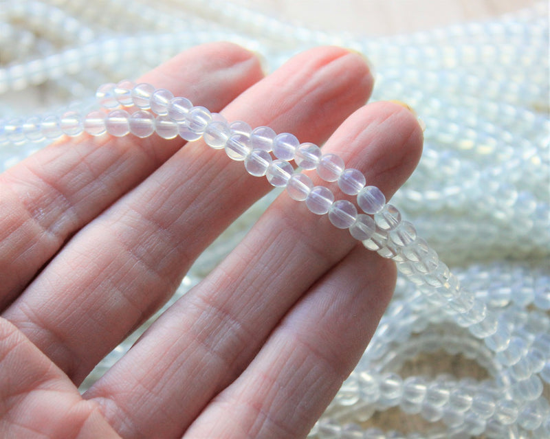 1 Strand of 4mm Glass Beads ~ Imitation Opalite ~ approx. 80 beads/strand ~ Buy One Get One FREE