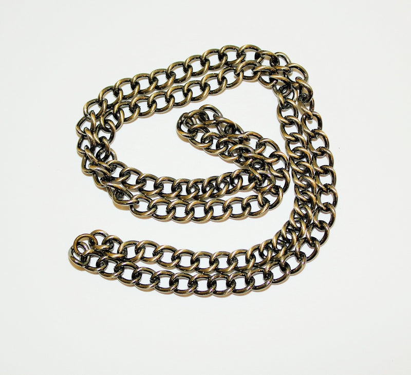 1 x Curb Chain 1.2mm Wire Size ~  Antique Bronze ~ 20" ~ (Made in the UK)