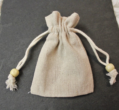 1 x Cotton Gift Bag ~ 8cm x 10cm ~ Natural Colour