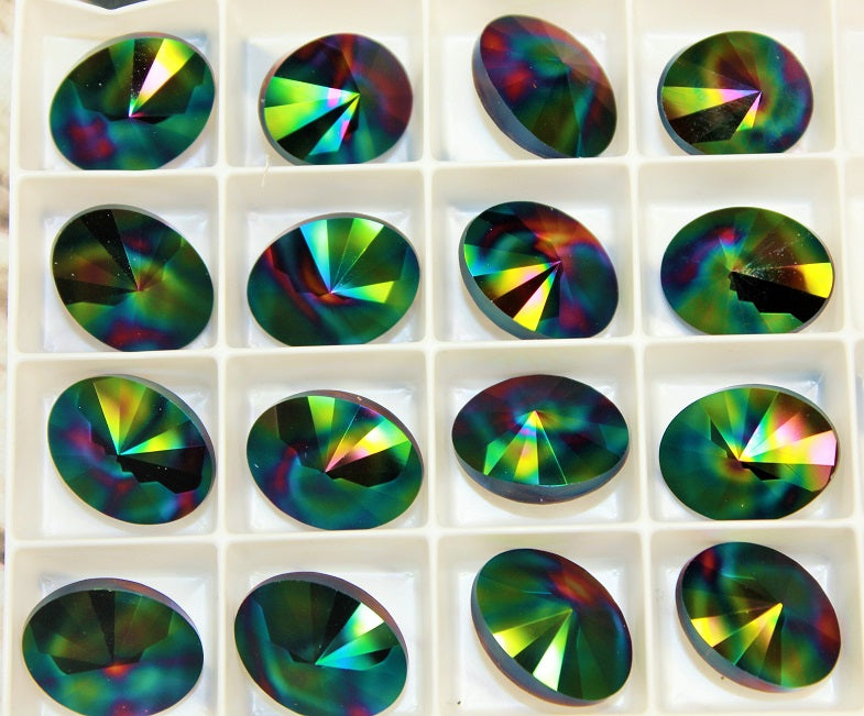 1 x Swarovski Oval Rivoli Fancy Stone ~ 18x13.5mm ~Crystal Rainbow Dark