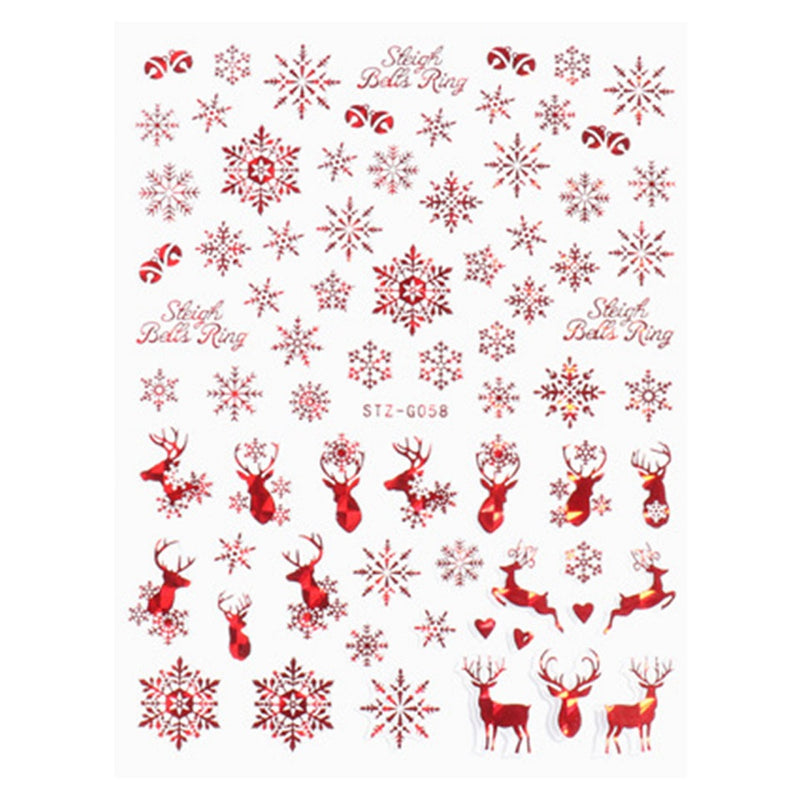 1 Sheet of Nail Art Stickers ~ Christmas ~ Red