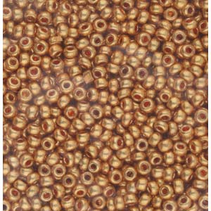 Preciosa Round 8/0 Seed Beads ~ 10g ~ Metallic Dark Gold