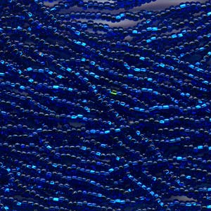 Preciosa Round 11/0 Seed Beads ~ 6 String-Hank ~ approx. 18 grams ~ Silver Lined Dark Blue