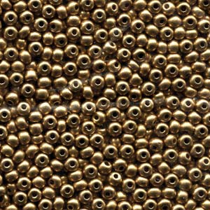 Preciosa Round 6/0 Seed Beads ~ 10g ~ Pale Bronze Gold