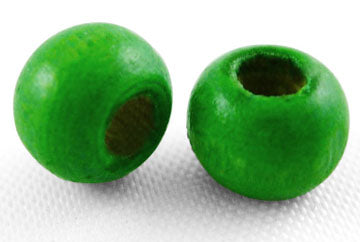 100 x Wooden Beads ~ 6x5mm ~ Green