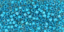 TOHO Cylinder Beads 11/0 ~ 5g ~ Inside-Colour Luster Crystal - Opaque Aqua