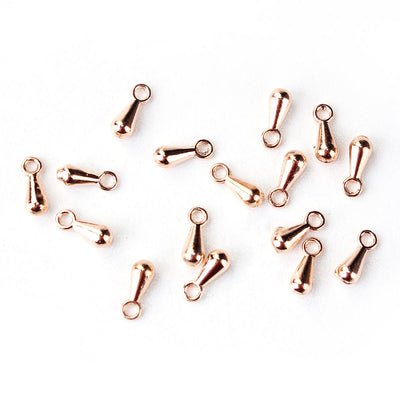 The Bead Store 10 Rose Gold Plated Drop Shaped Charms 7x3mm