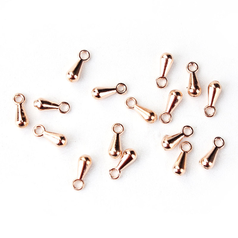The Bead Store 10 Rose Gold Plated Drop Shaped Charms 7x3mm