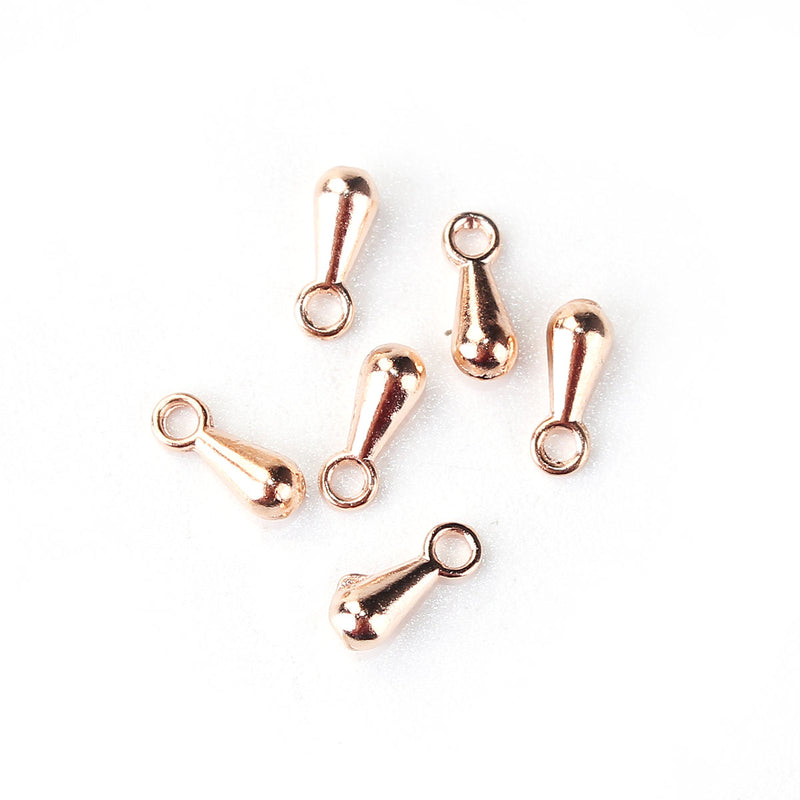 The Bead Store 10 Rose Gold Plated Drop Shaped Charms 7x3mm
