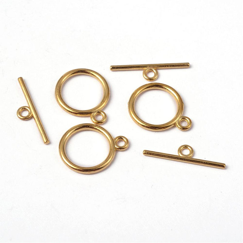 The Bead Store 15mm  Gold Plated Toggle Clasps 