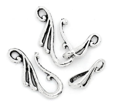 The Bead Store 3 x Antique Silver Hook and Eye Clasps 