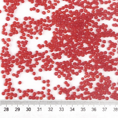 The Bead Store 3mm Red Frosted Glass Seed Beads 20g