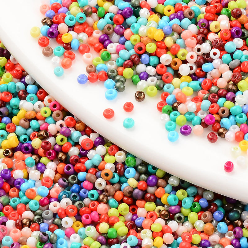 The Bead Store 3mm Seed Beads ~ 20g ~ Mixed Colours