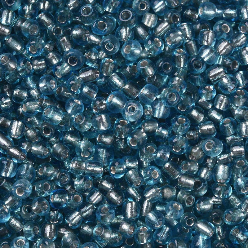The Bead Store 3mm Seed Beads 20g Silver Lined Light Sky Blue