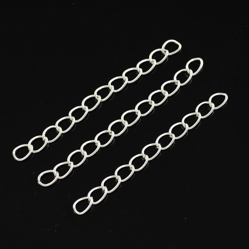 The Bead Store 50mm  Silver Plated Chain for making Chain Extensions Pack of 10