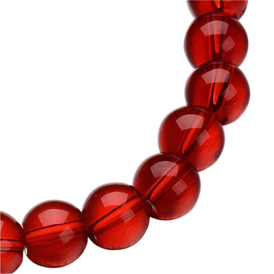 The Bead Store 6mm Glass Beads Transparent Red approx. 50 beads