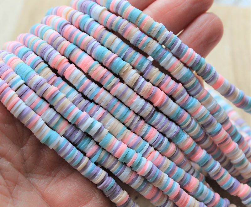 The Bead Store 6mm Polymer Clay Katsuki Beads ~ Sherbet Ice Cream Mix ~ approx. 290-320 beads