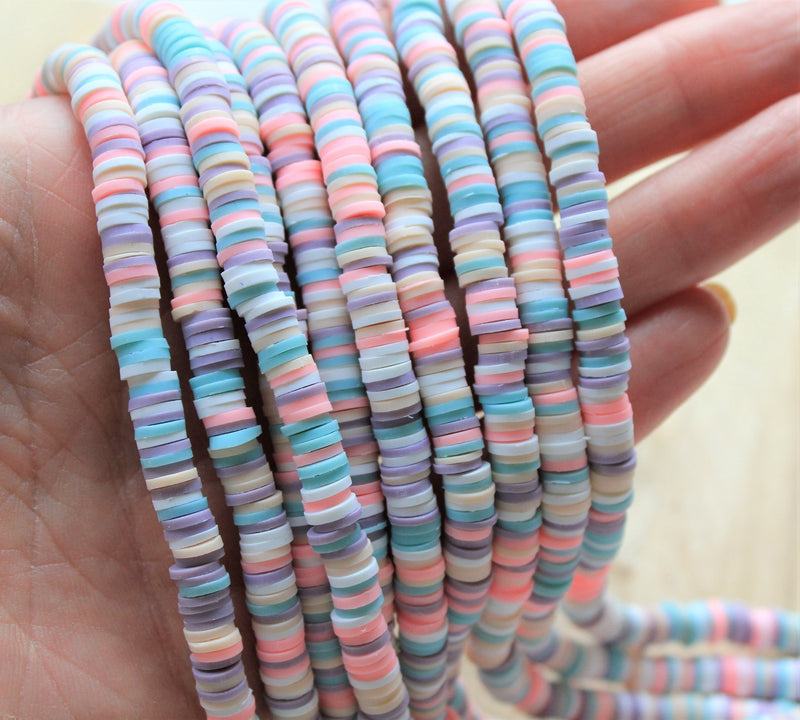 The Bead Store 6mm Polymer Clay Katsuki Beads ~ Sherbet Ice Cream Mix ~ approx. 290-320 beads