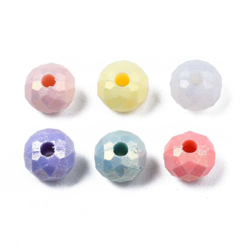 The Bead Store 6x4mm Acrylic Beads Faceted Rondelles Mixed Colours