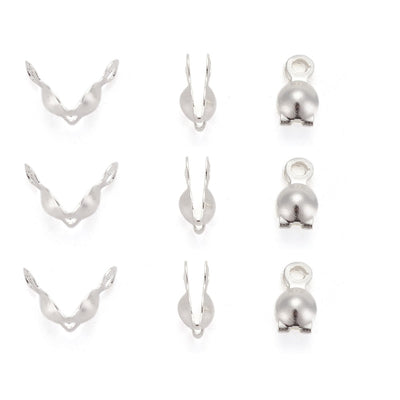 The Bead Store 8x4mm Silver Plated Calottes ~ Pack of 20