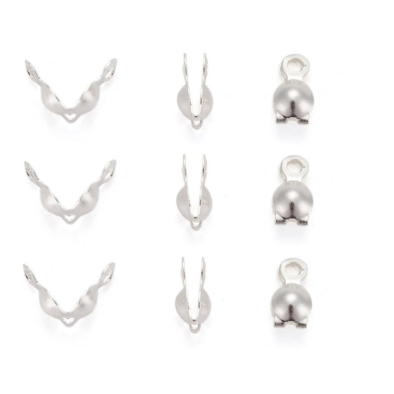 The Bead Store 8x4mm Silver Plated Calottes ~ Pack of 20