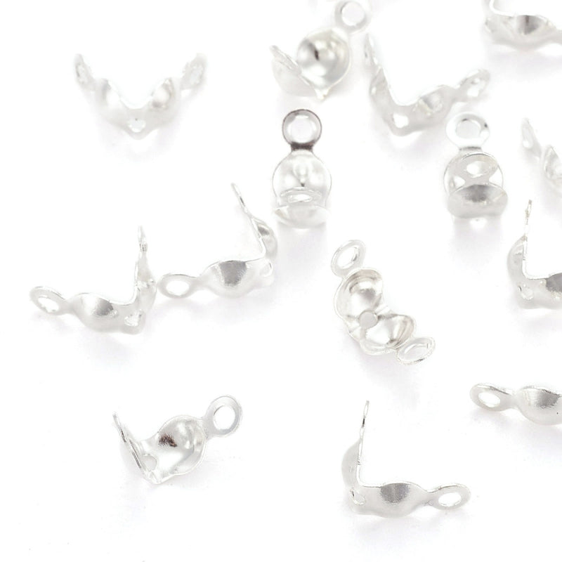 The Bead Store 8x4mm Silver Plated Calottes ~ Pack of 20