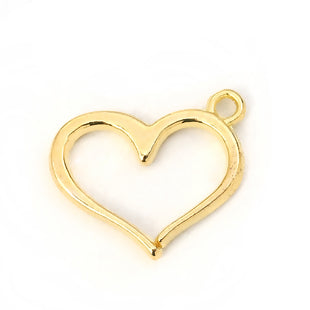 The Bead Store Gold Plated Open Heart Charm ~ 16mm  