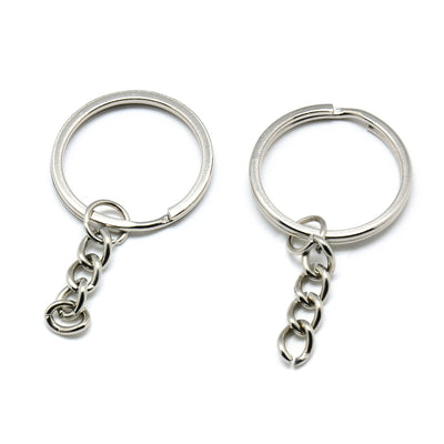 The Bead Store Rhodium Plated Split Key Rings 28mm Lead and Nickel Free