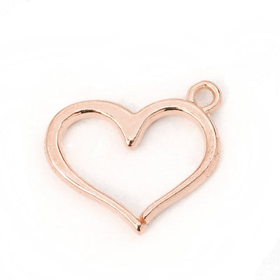 The Bead Store Rose Gold Plated Open Heart Charm 