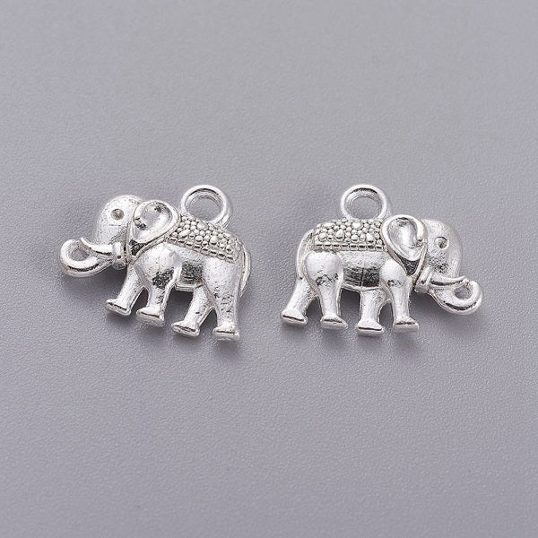 The Bead Store Silver Plated Elephant Charm ~ 14x12mm ~ Buy One Get One FREE